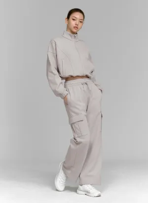 Cotton Fluffy Cargo Wide Pants Star Fit Royal Mode