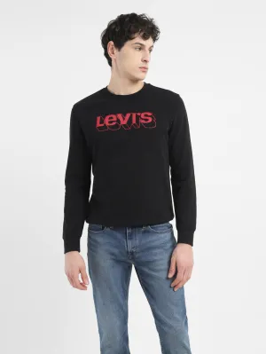 Hedgehog like Kudu like Men's Brand Logo Black Crew Neck Sweatshirt