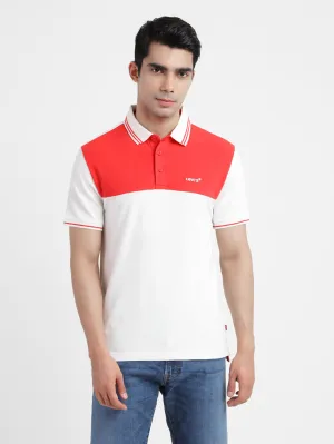 Men's Colorblock White Polo T-Shirt Business Ready