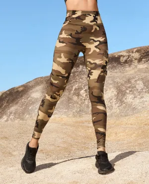 Training Ready Cargo High Waisted Pocket Leggings - Earth Camo