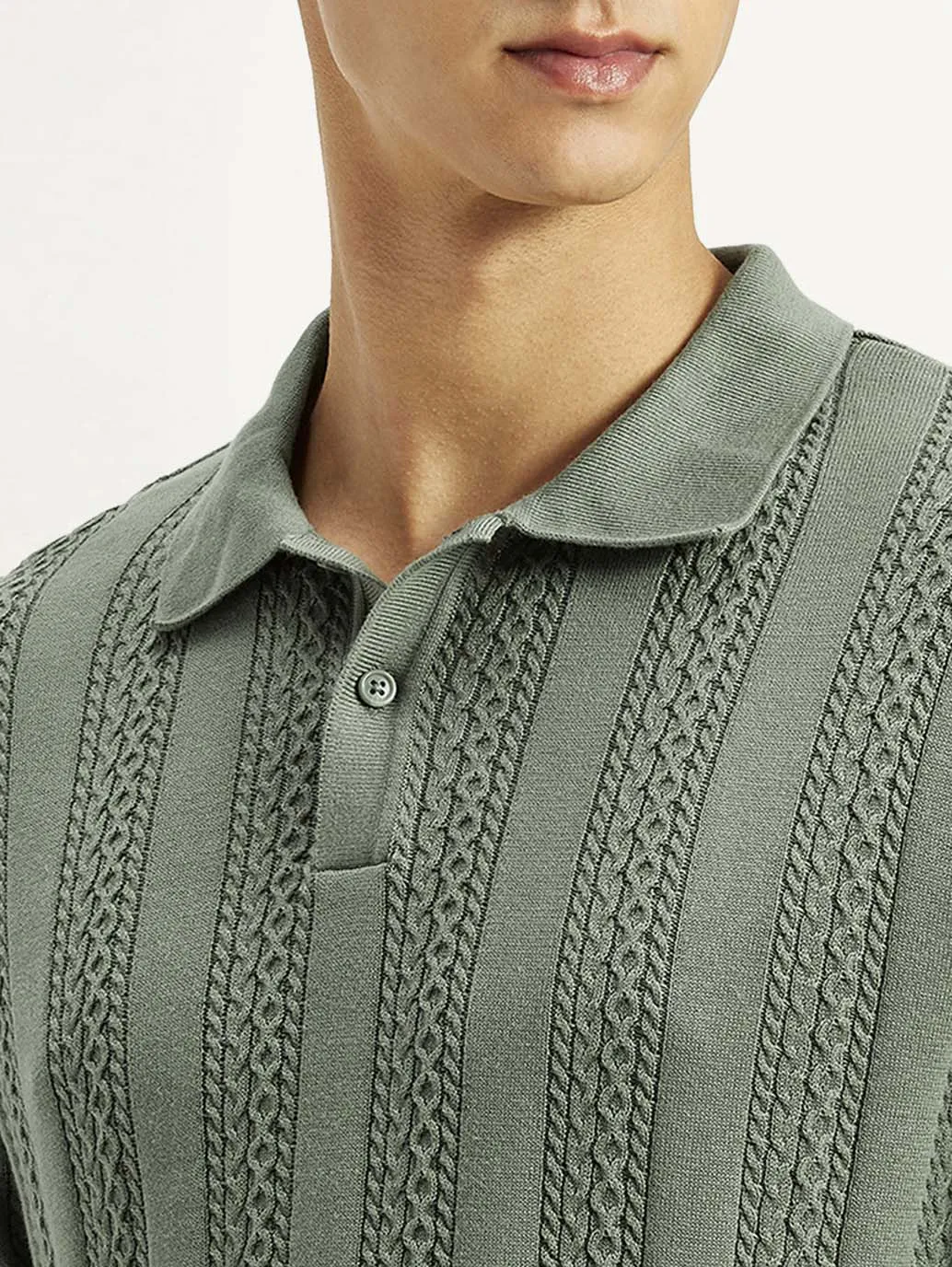 Men's Textured Slim Fit Polo T-Shirt Comfortable Stretch