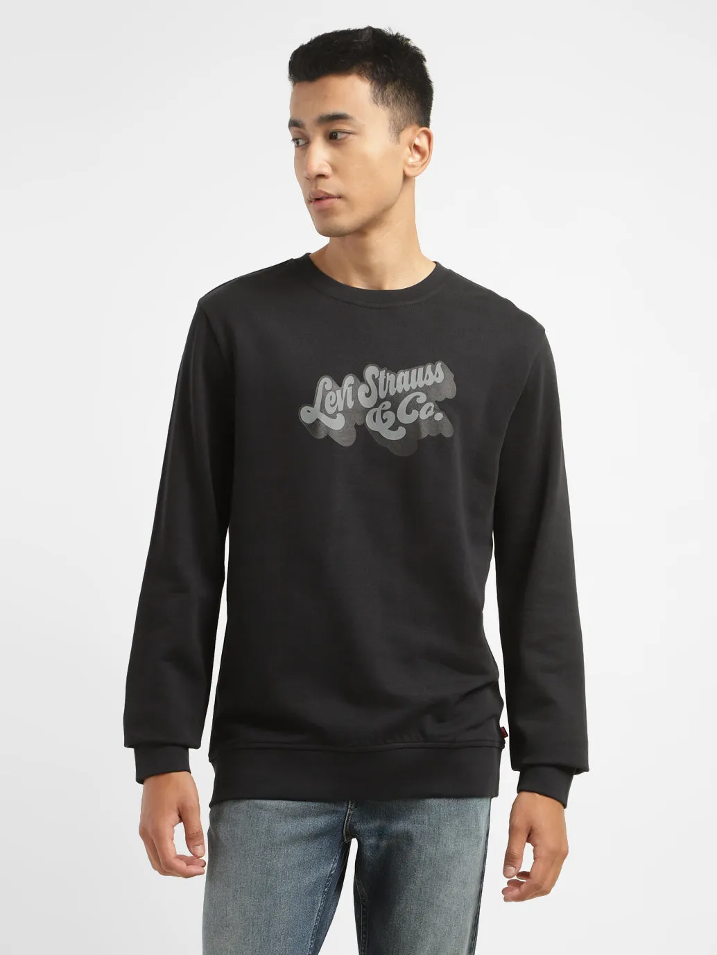 Men's Brand Logo Crew Neck Sweatshirt All Weather Wear