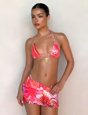Beach Escape CIANA BIKINI TOP - PINK : FLORAL : PINK TROPICAL