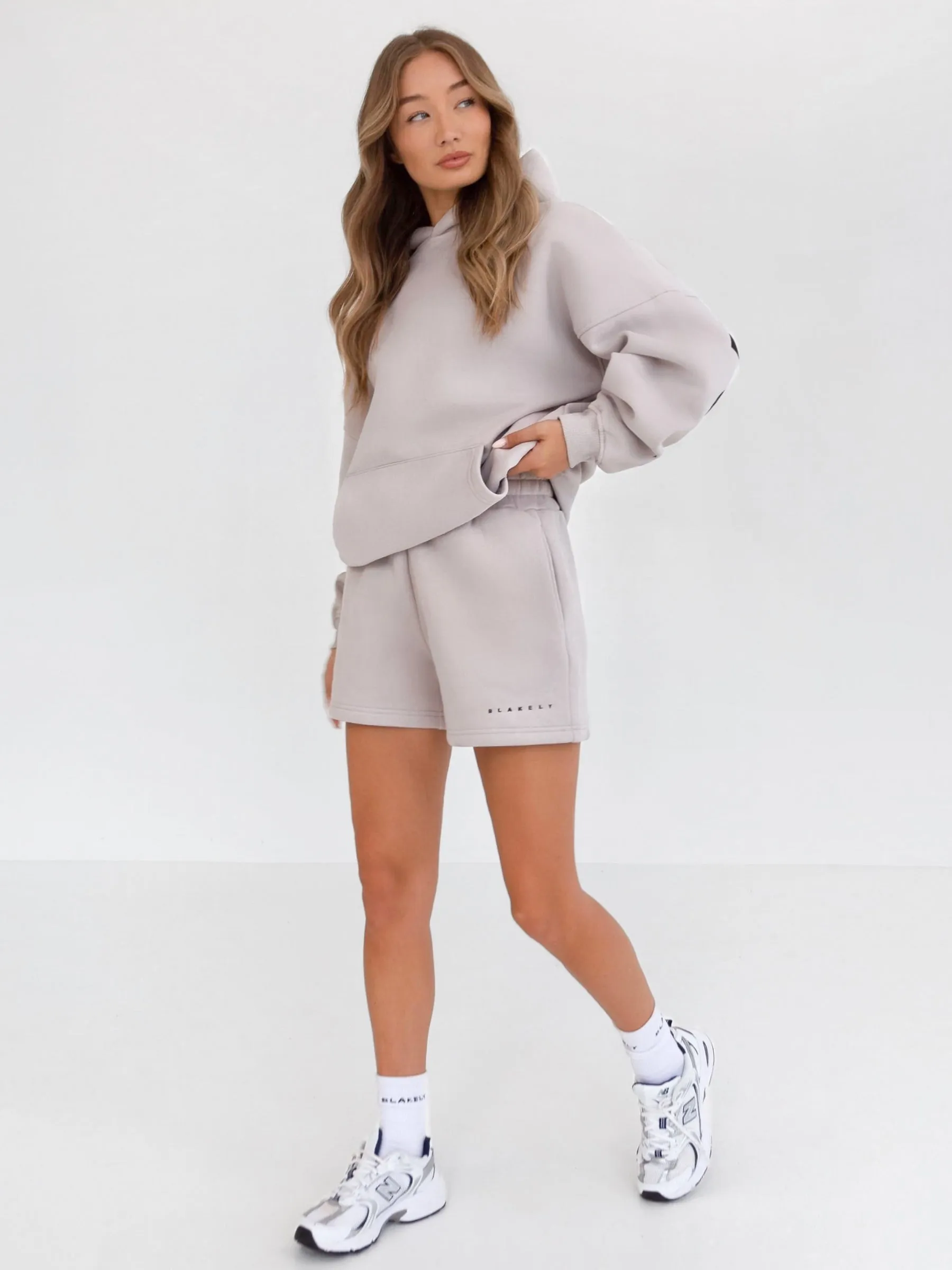 Isabel Jogger Shorts - Stone custom-made Breathable fabric construction