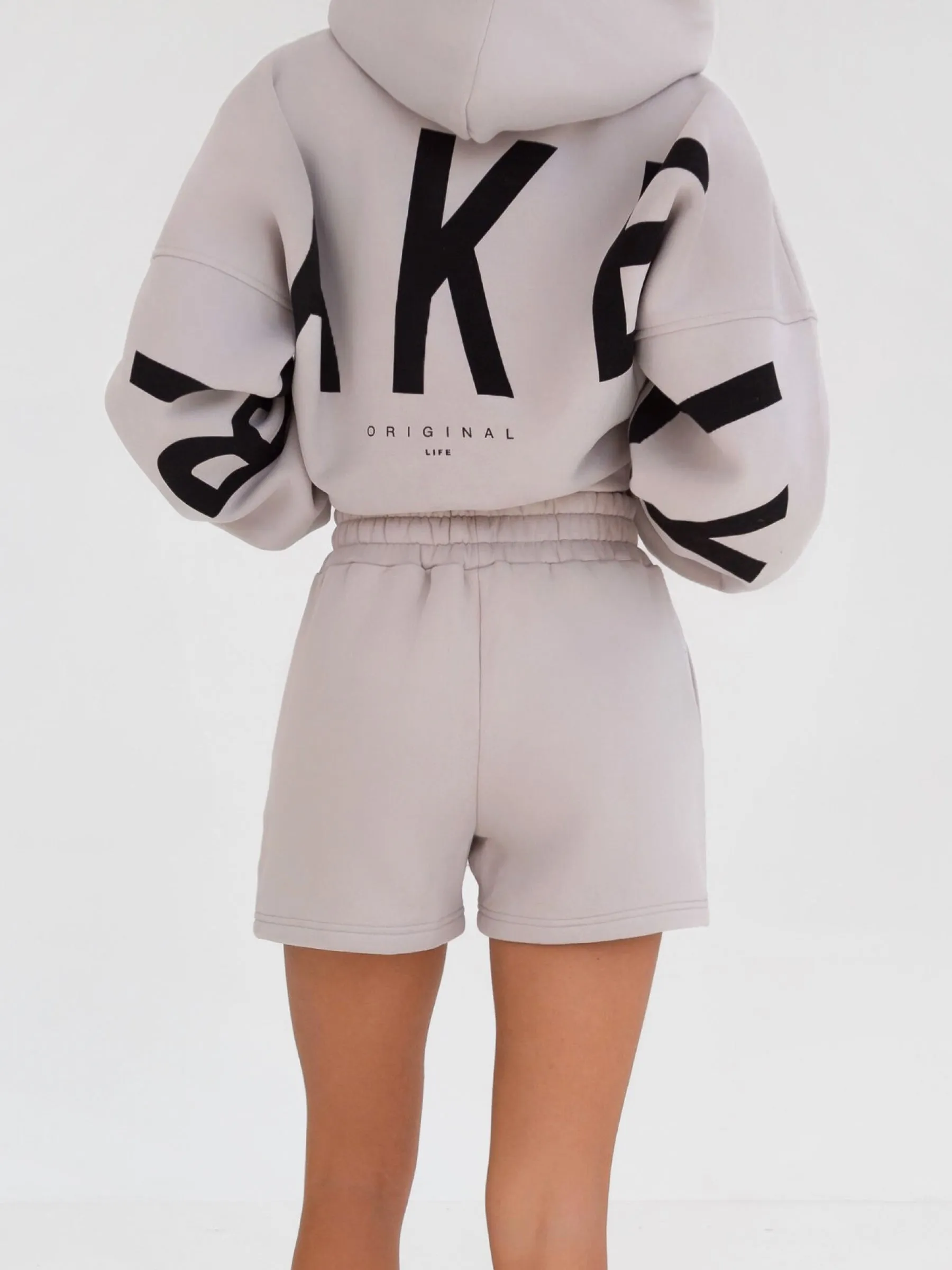 Isabel Jogger Shorts - Stone Noise Free Fabric