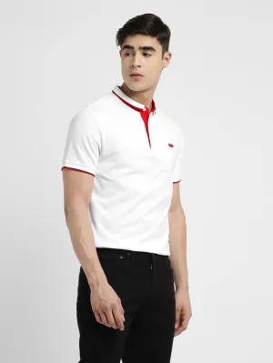 Snap Button Closure Athletic Comfort Men's Solid Polo T-shirt