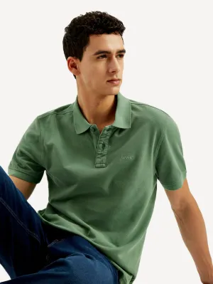 Party Ready Reinforced Stitching Men's Solid Overdyed Slim Fit Polo T-shirt
