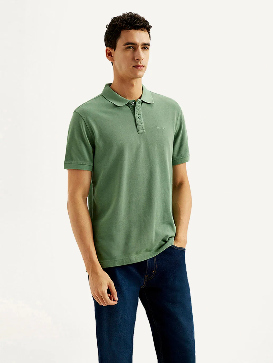 Men's Solid Overdyed Slim Fit Polo T-shirt Office To Outing Polo Player