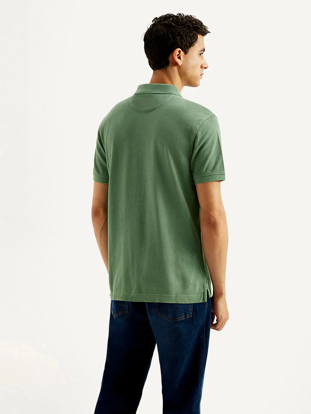 SnagResistant Weave Men's Solid Overdyed Slim Fit Polo T-shirt