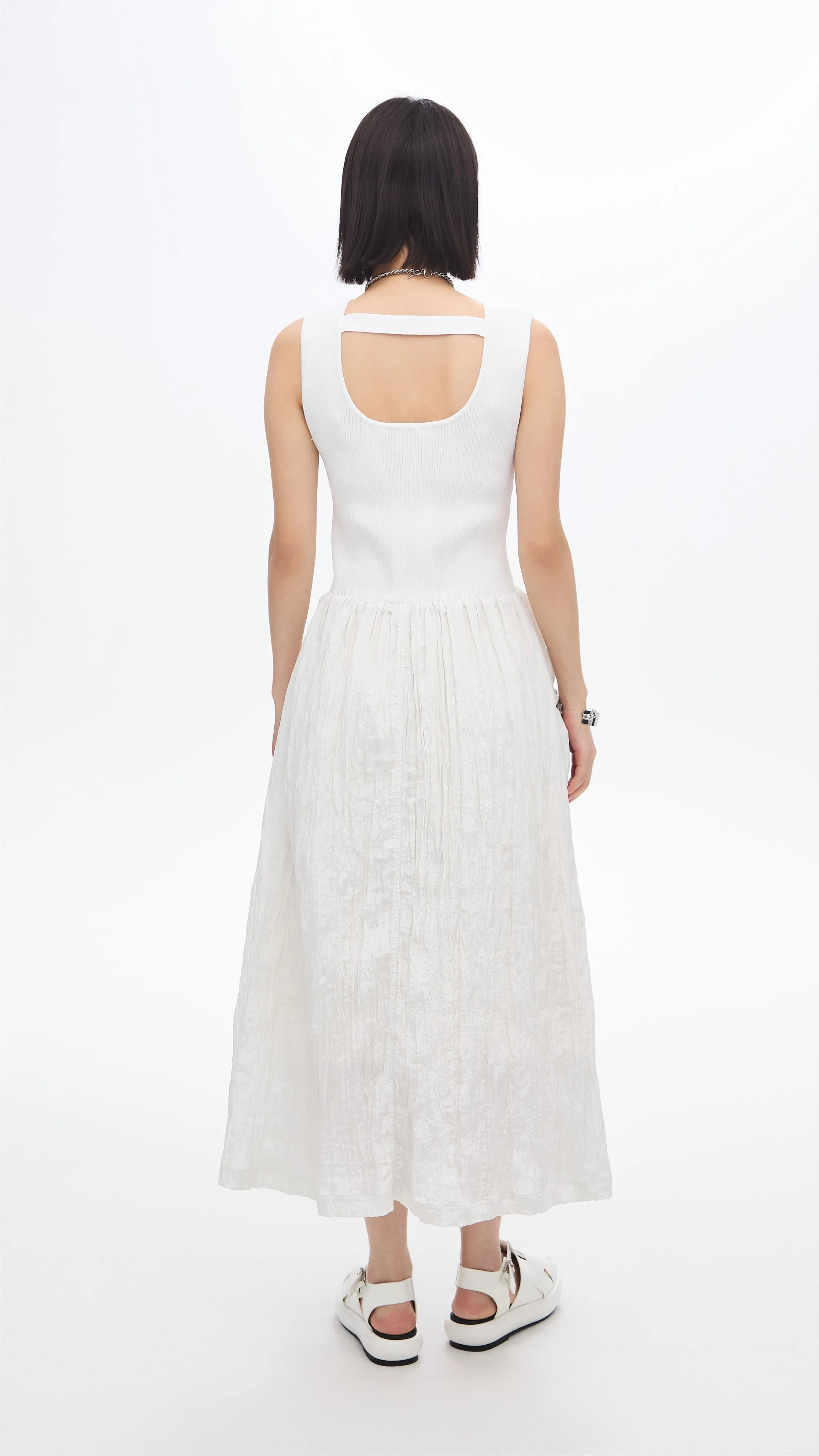 Nylon Patch Knit Dress Seamless transition
