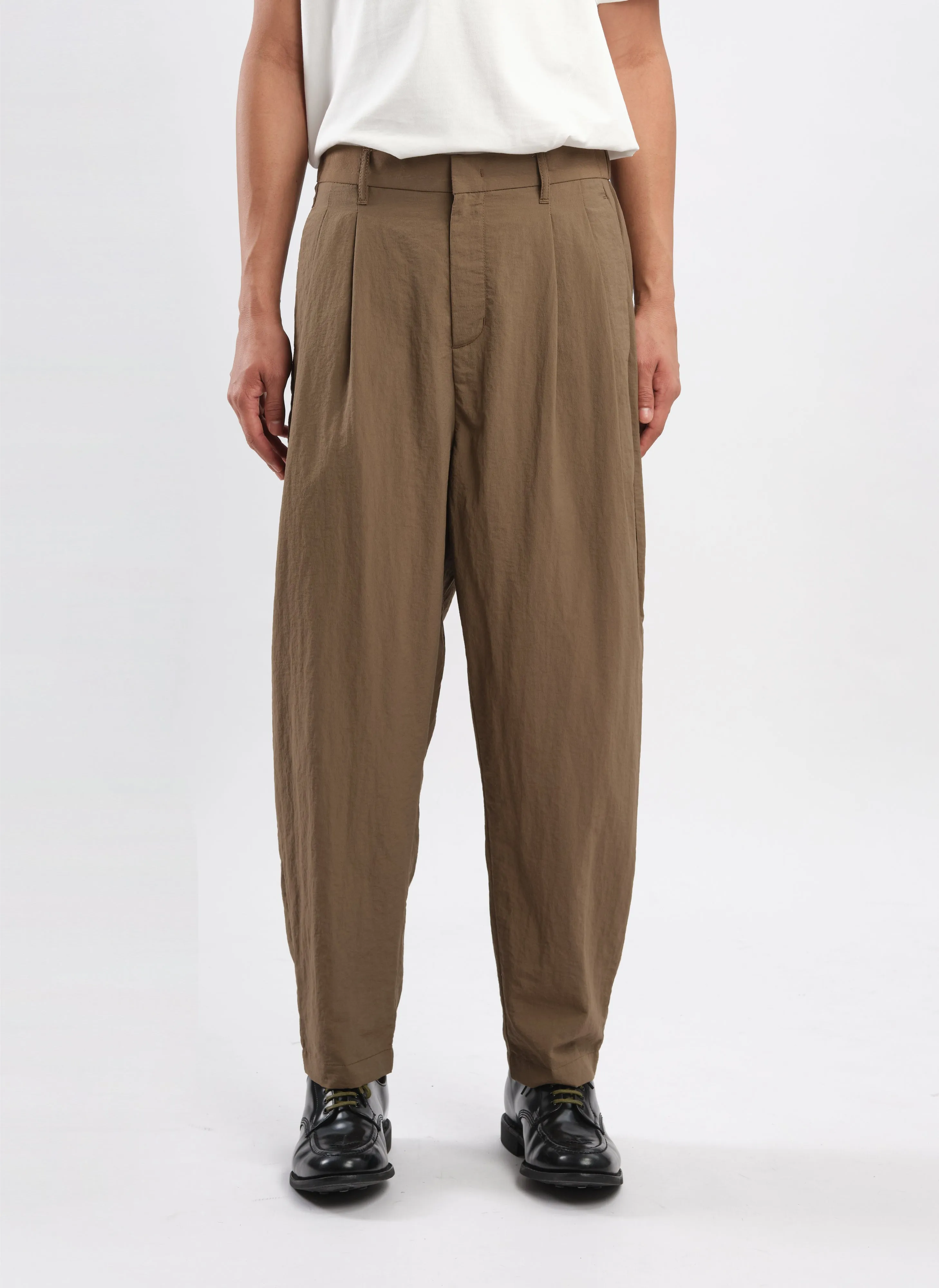 Polyester Rayon Business Resort Wide Tapered Pants (P-12) Picnic Fun WearResistantHem