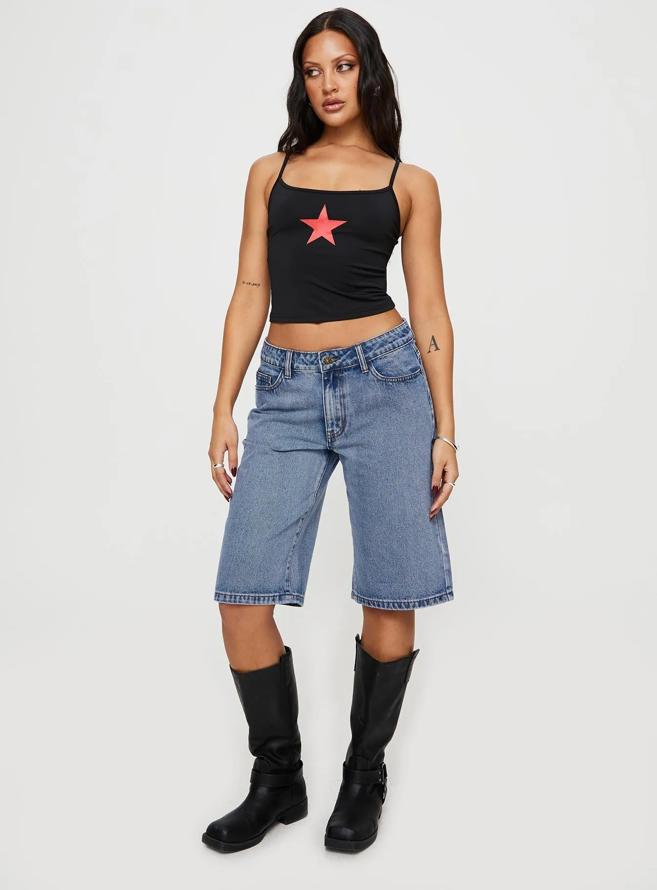 Kurt Denim Culottes Acid Wash Sheer Glow World Tone