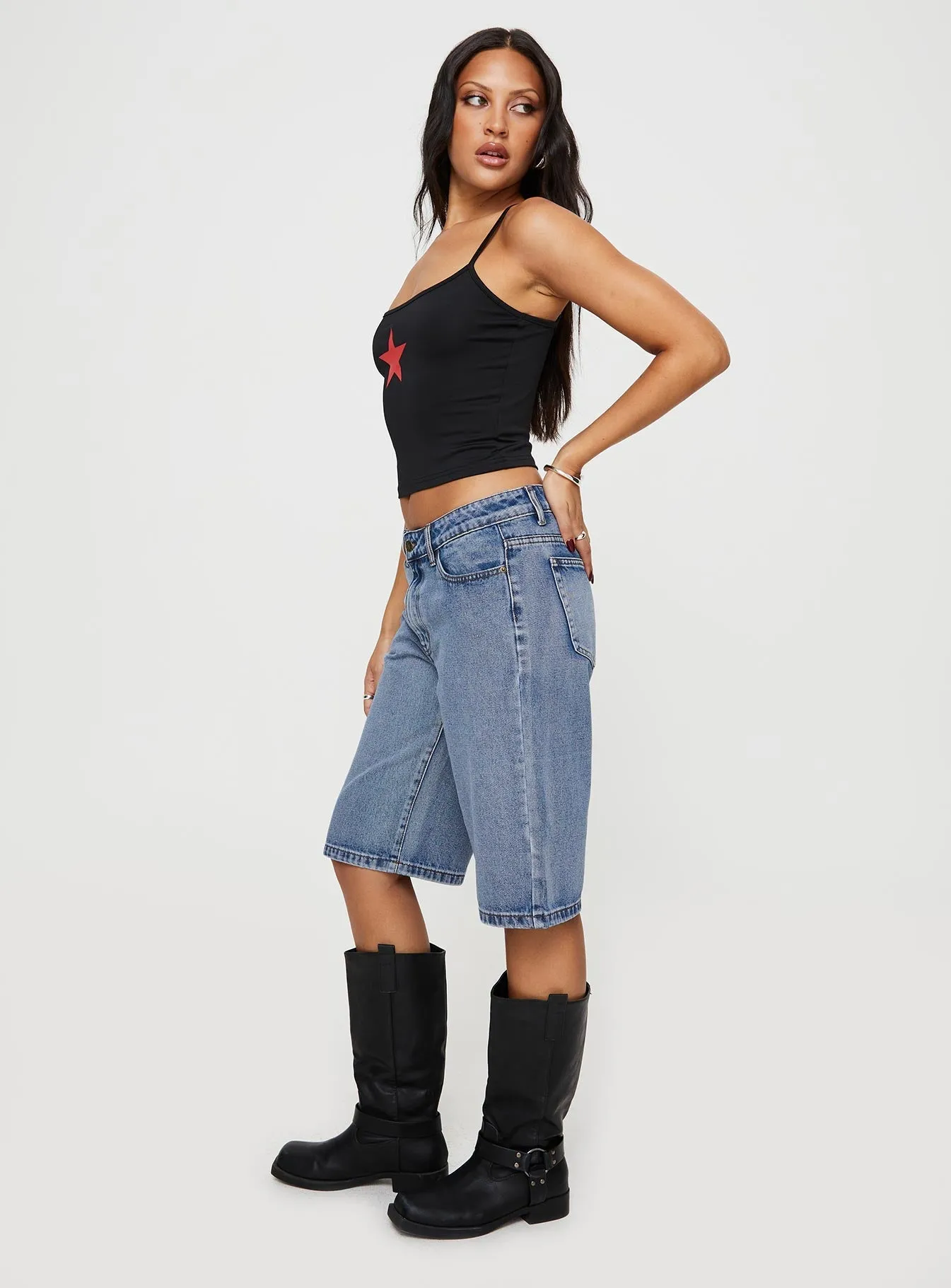 Kurt Denim Culottes Acid Wash Stretch Fit