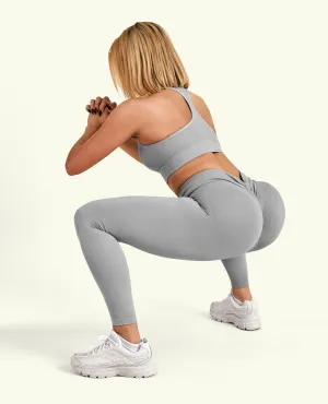Sculpt Lift Seamless Leggings - Cement Grey Non Irritating Fabric Non Bunching