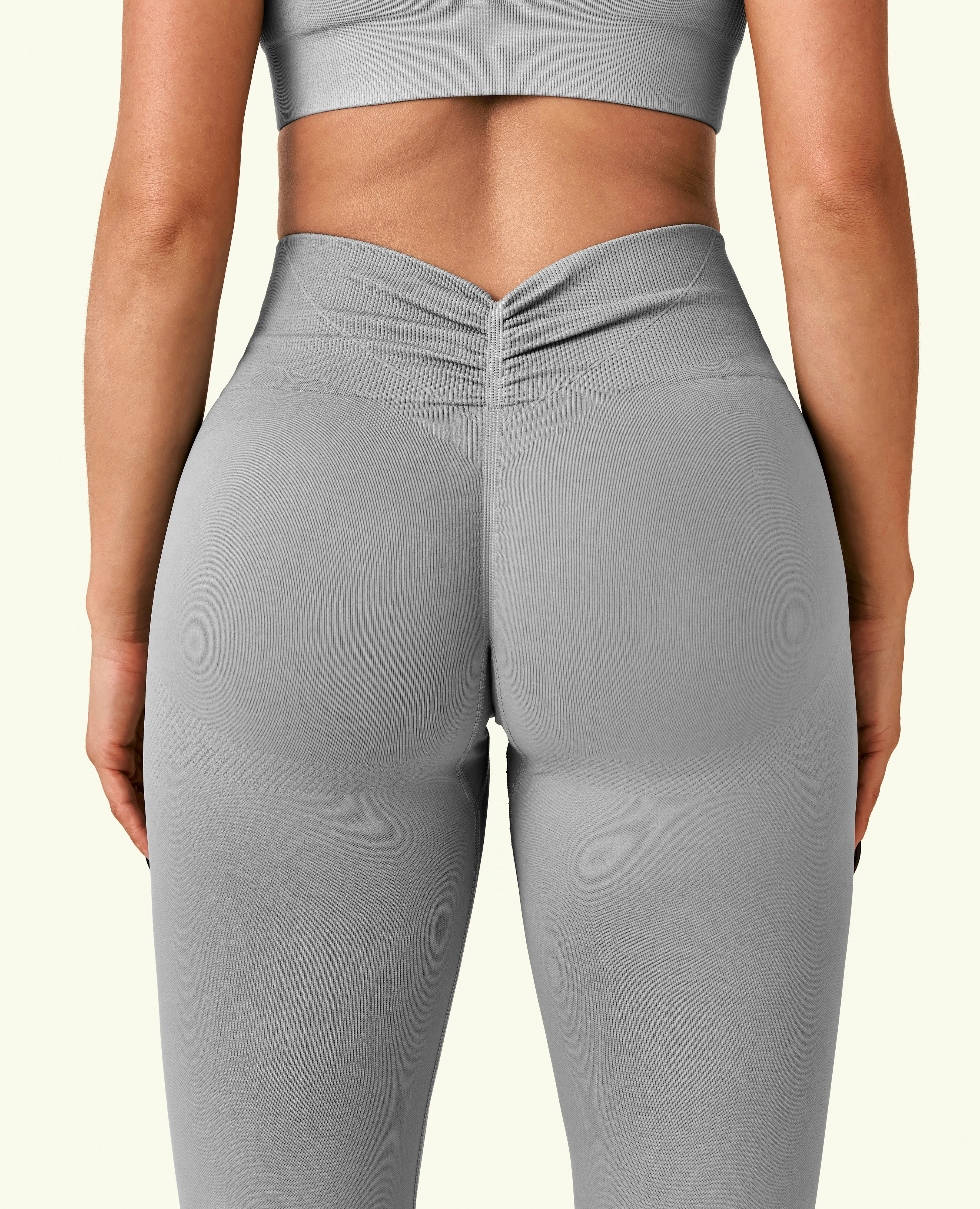 Ultra Light Budget Friendly Tagless Design Sculpt Lift Seamless Leggings - Cement Grey
