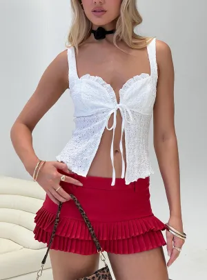 Soft Lining Minimal Mood Deei Double Ruffle Mini Skort Poppy Red