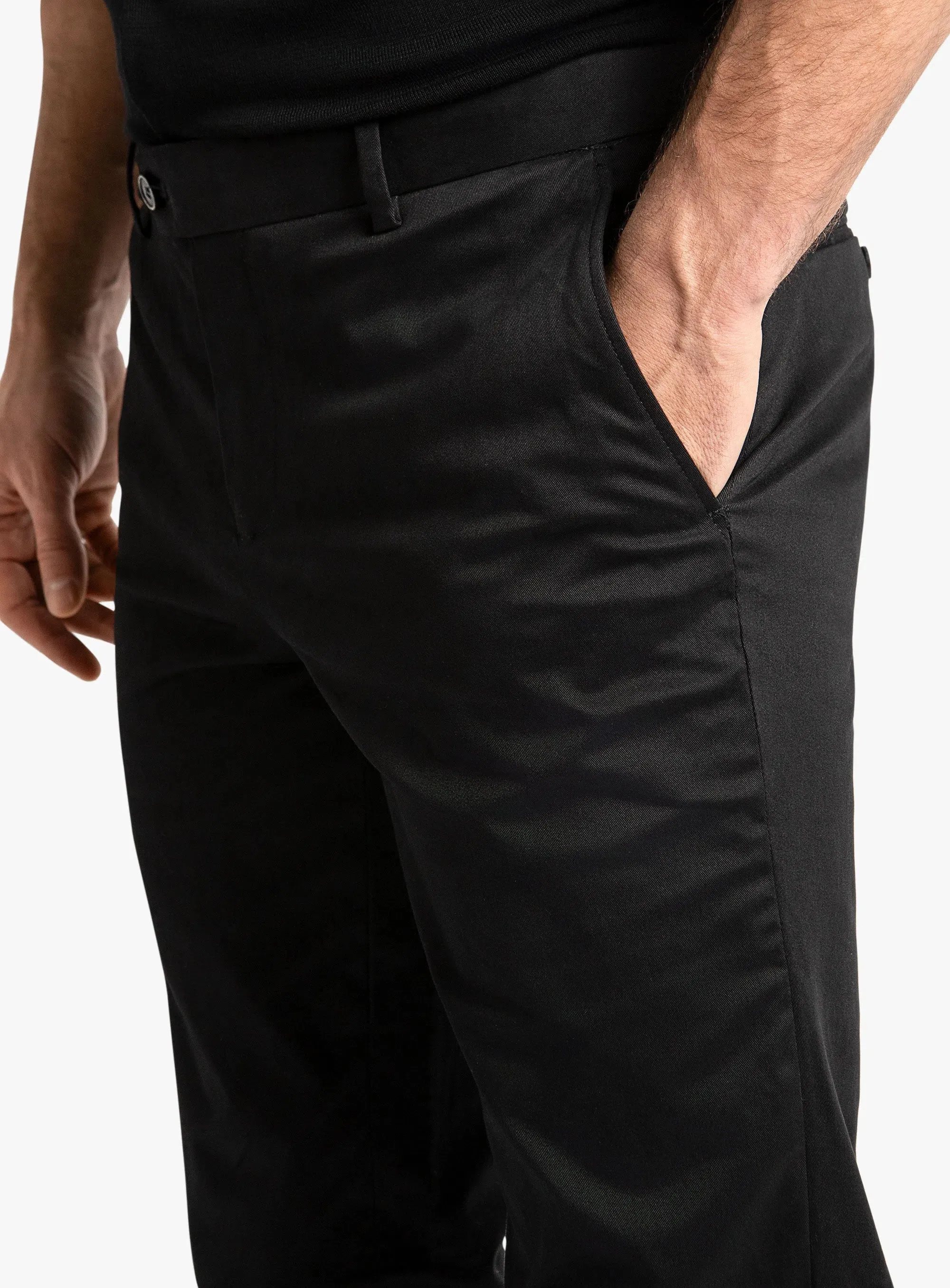 Brera Cotton Black Chino Pants Ripped design