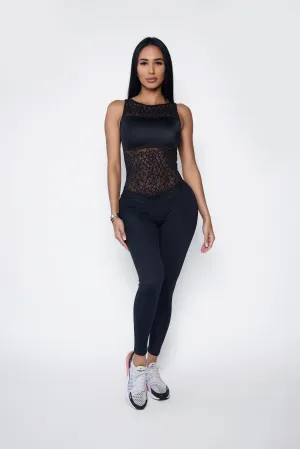 Sport Club Night Clean Black Lace Bodysuit
