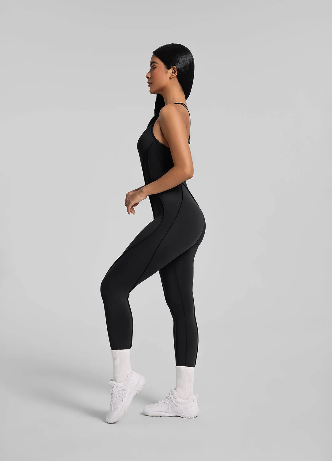 Retro Charming Training Active Strappy Back Catsuit