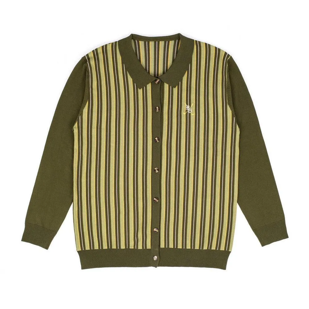 Multi Panel Design Timeless Look Barstool Golf Vintage Logo Striped Cardigan