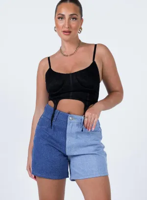 TactileStitching Rate Denim Shorts