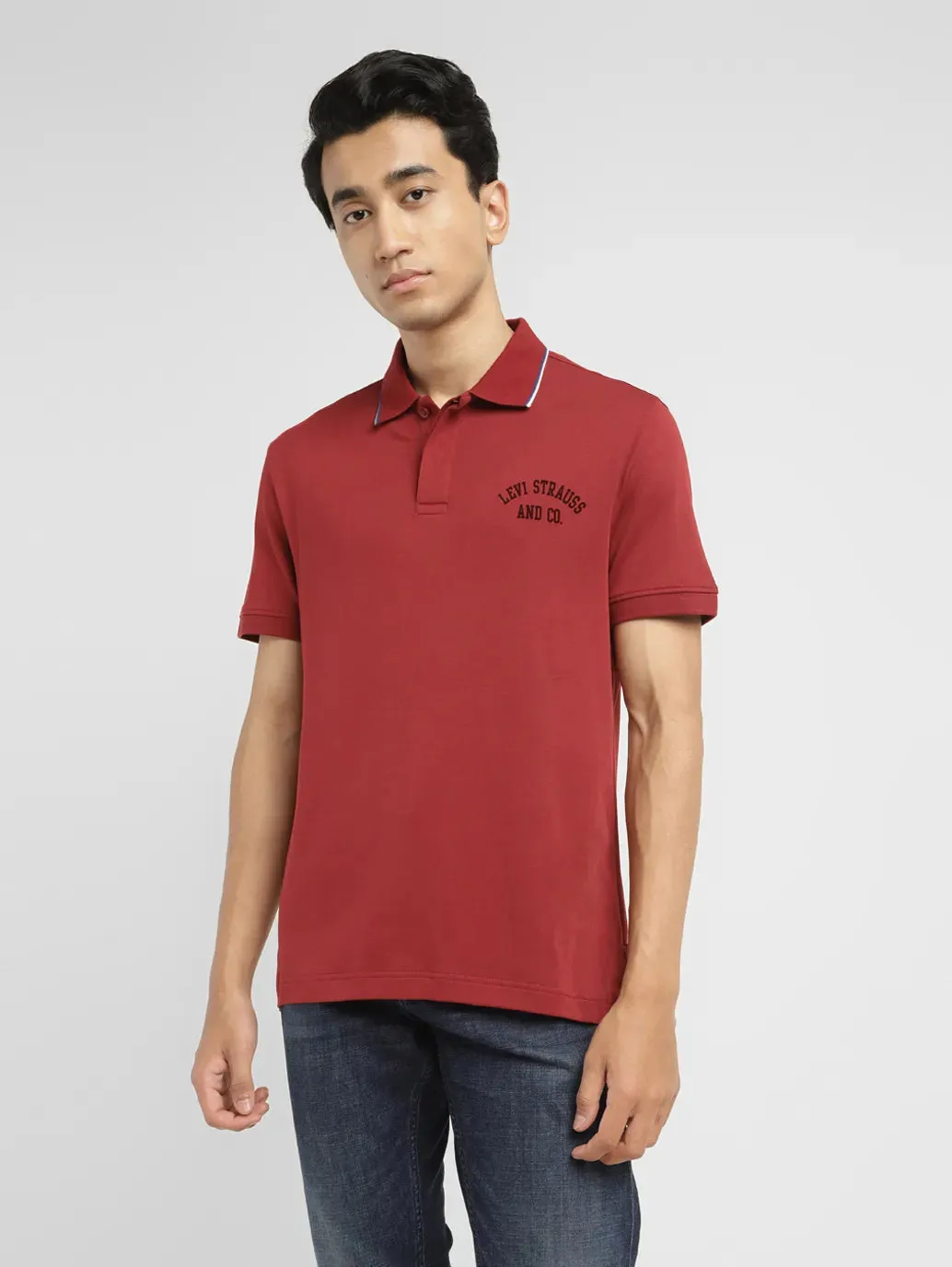 Men's Solid Slim Fit Polo T-shirt Gym To Office