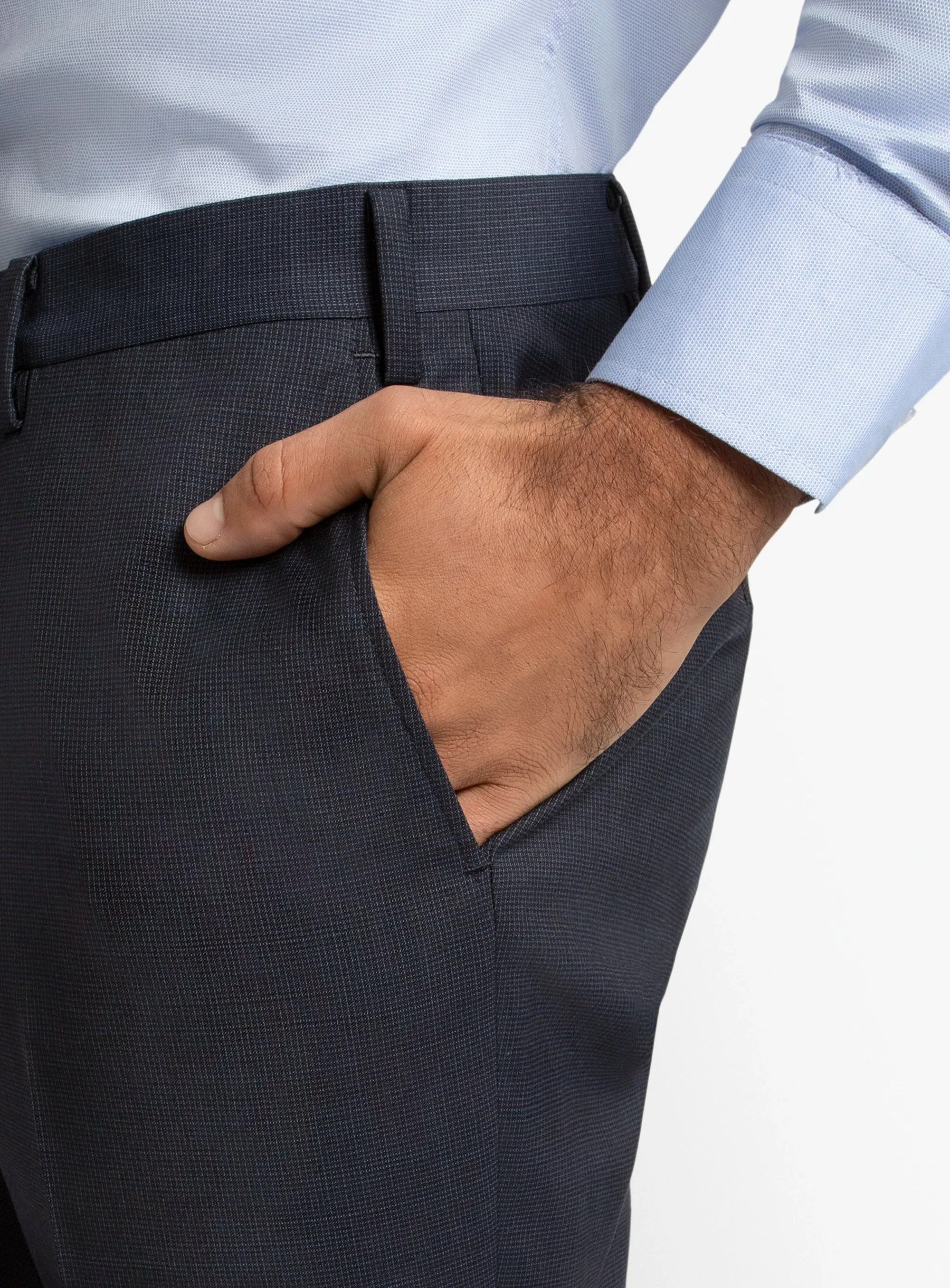 Dexter Micro Navy Suit Trousers NonChafingEdges