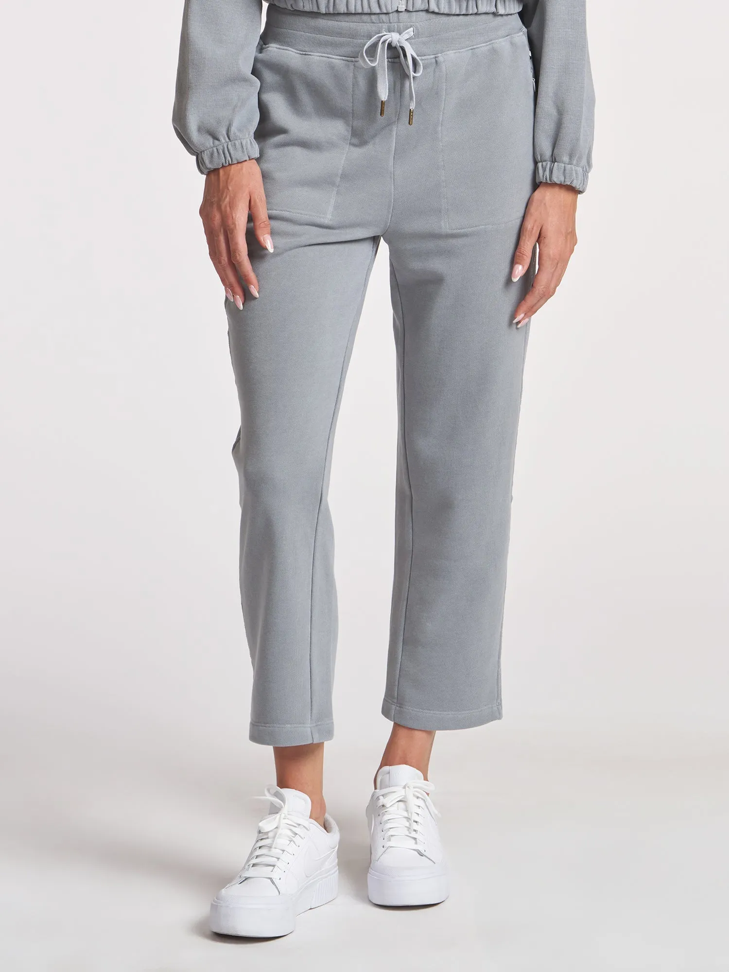 Rib Inset Ankle Pant High Density Weave Quick Release Buckle