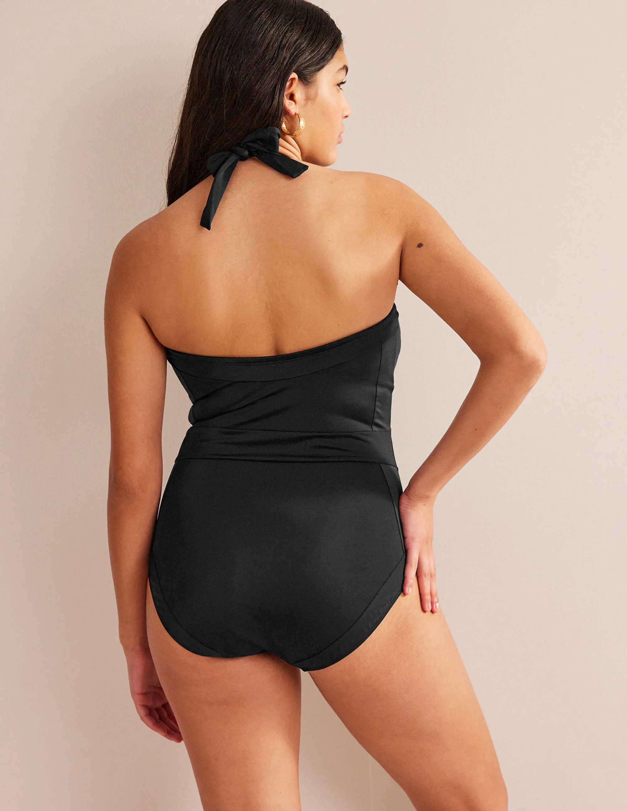 Santorini Halterneck Swimsuit-Black Eco Friendly Packaging Classic Elegance