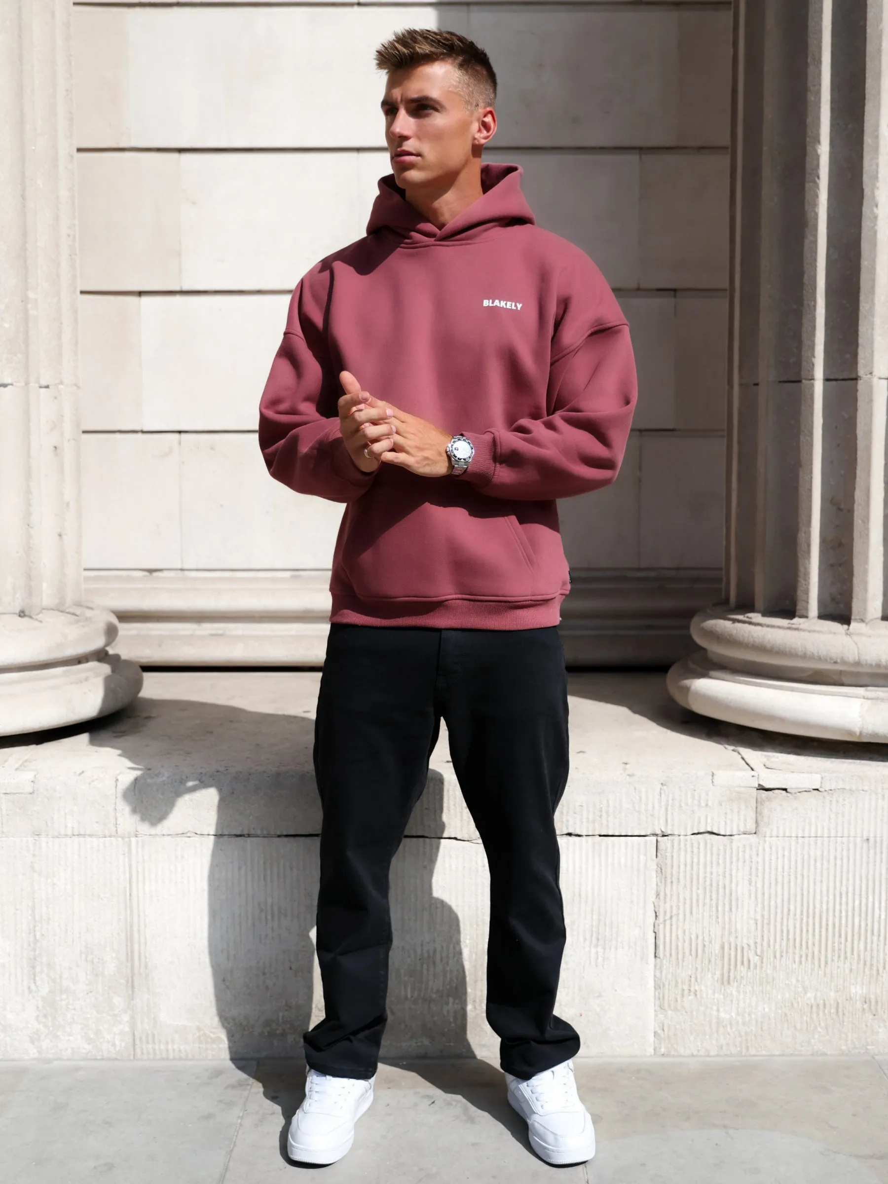 Skunk like Arlo Relaxed Hoodie - Dark Pink