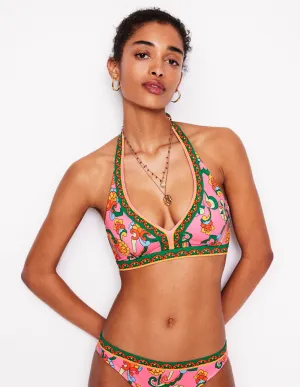 Quick Release Buckle Ios V Panel Bikini Top-Pink Rose, Foliage Trail