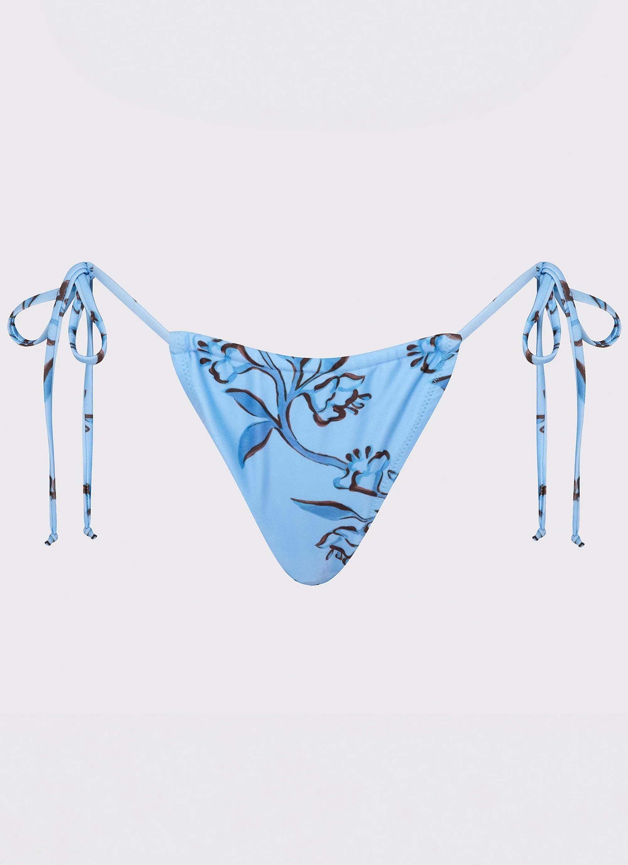 Non Irritating Tags Calista Bikini Bottoms - Blue Floral Print