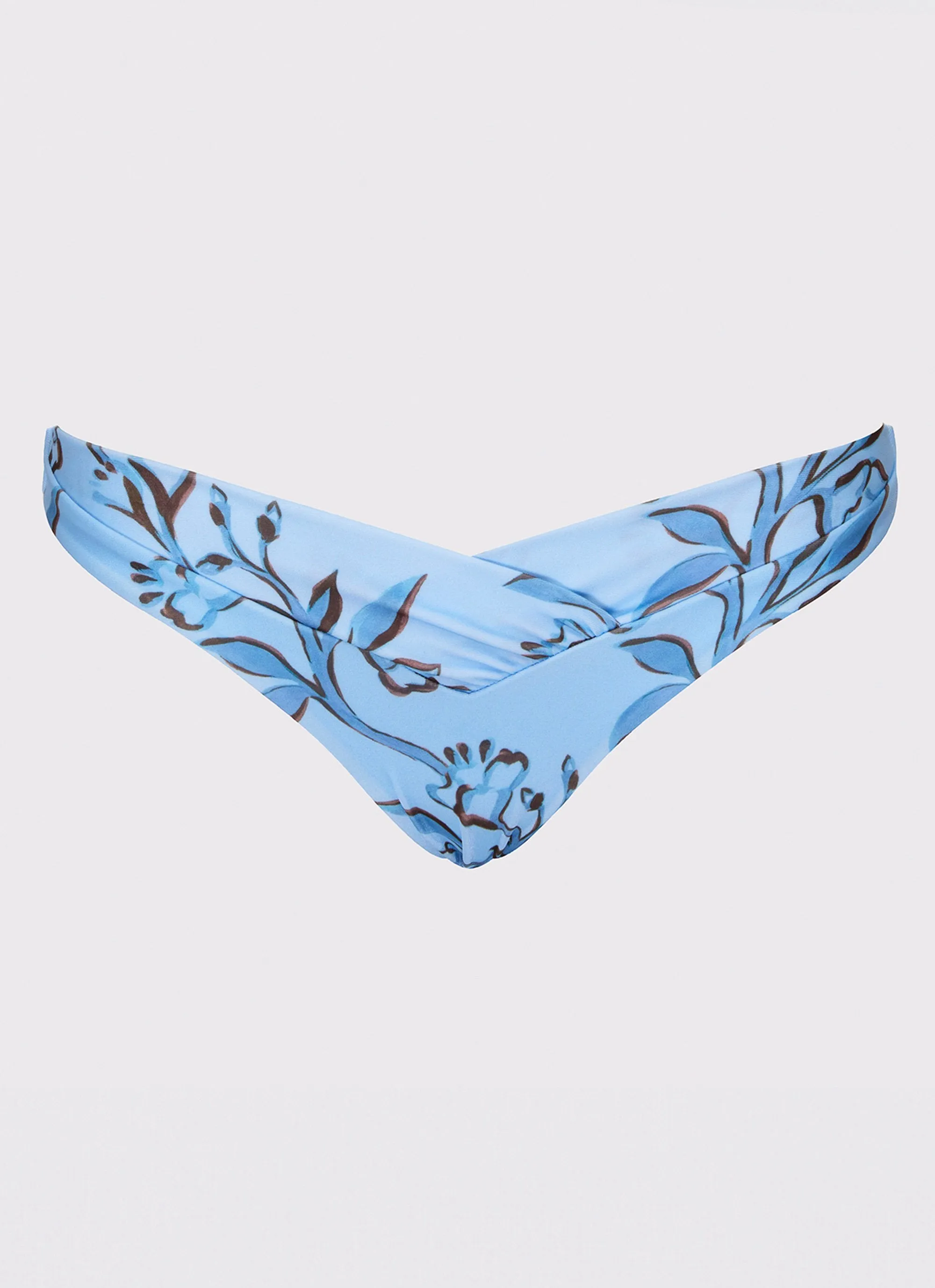 Delta Bikini Bottoms - Blue Floral Print Oceanic Theme