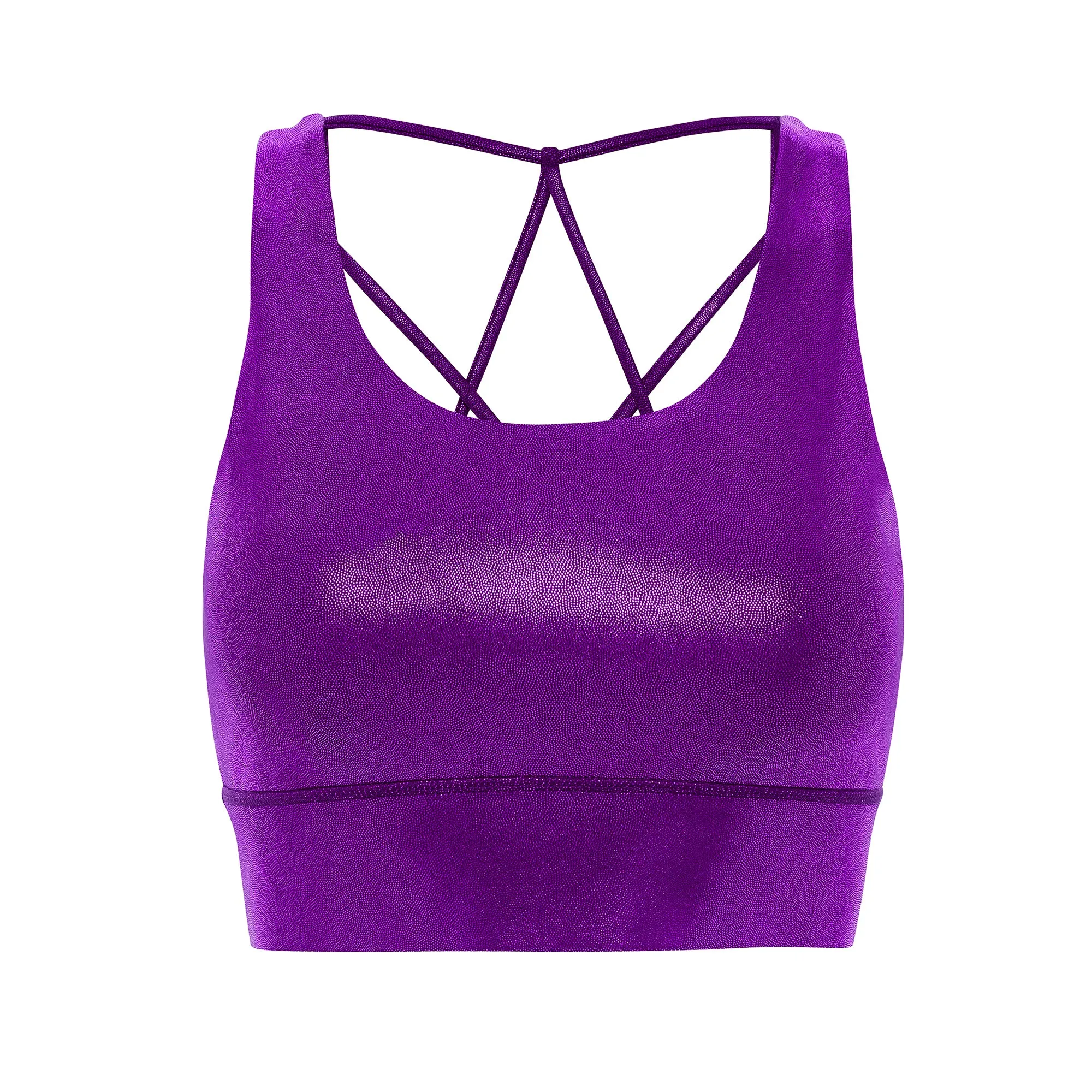 Soft Cotton Amethyst Jewel Sports Bra