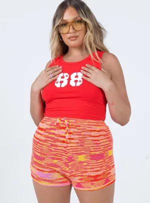 hypoallergenic material MoistureWicking Fabric Leo Knit Shorts Orange