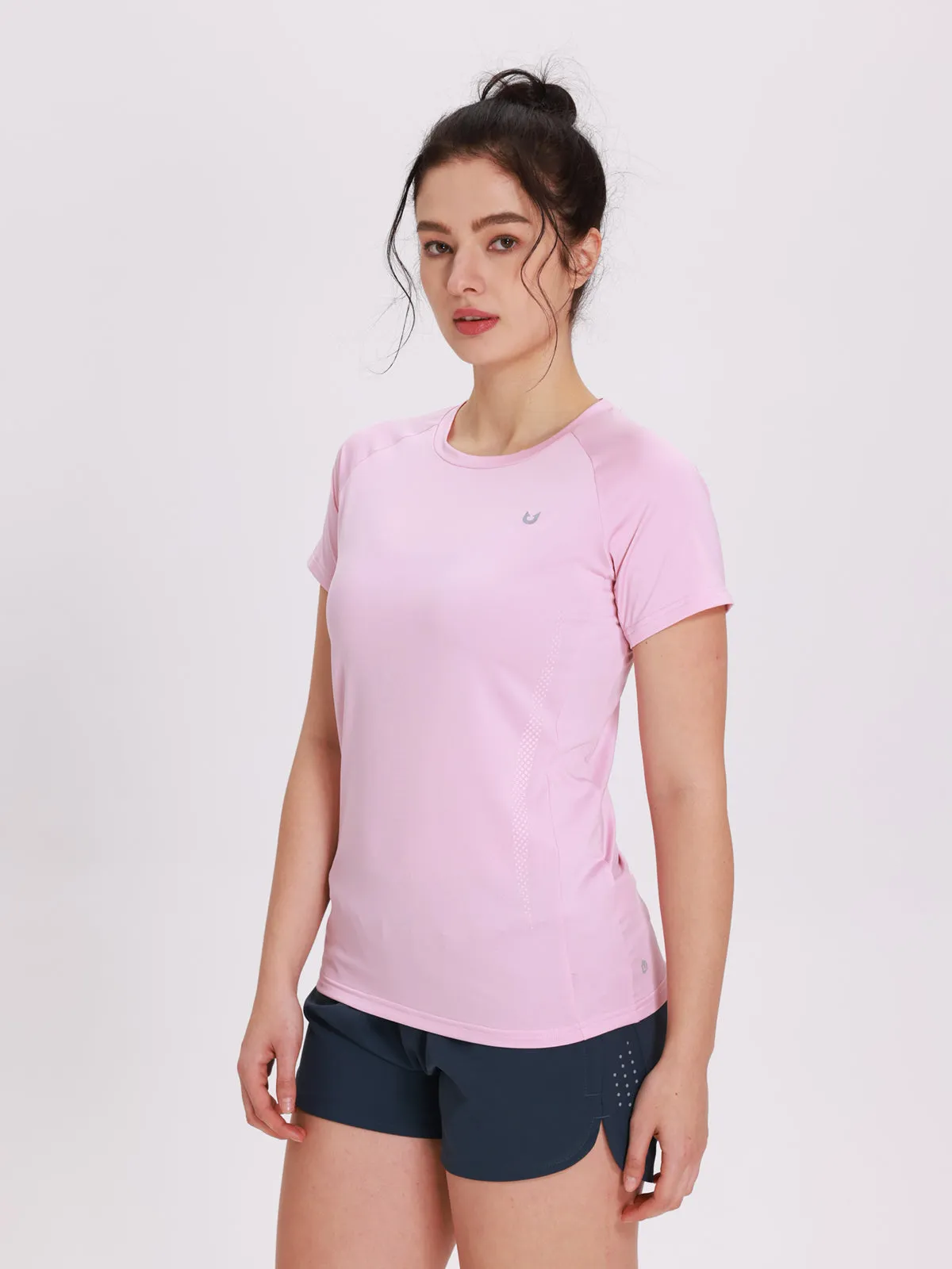 Breathable Underarm Gusset Women's Yoga Compression Running Shirts Solid Color Short Sleeve T-Shirts Seamless Shoulder