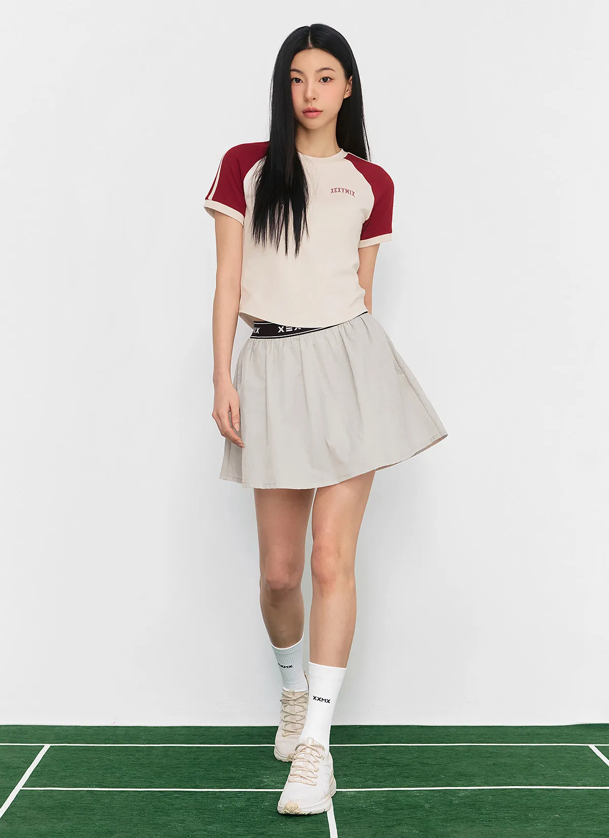 Light Woven 2 in 1 Skirts Mature Charm Loose Thread