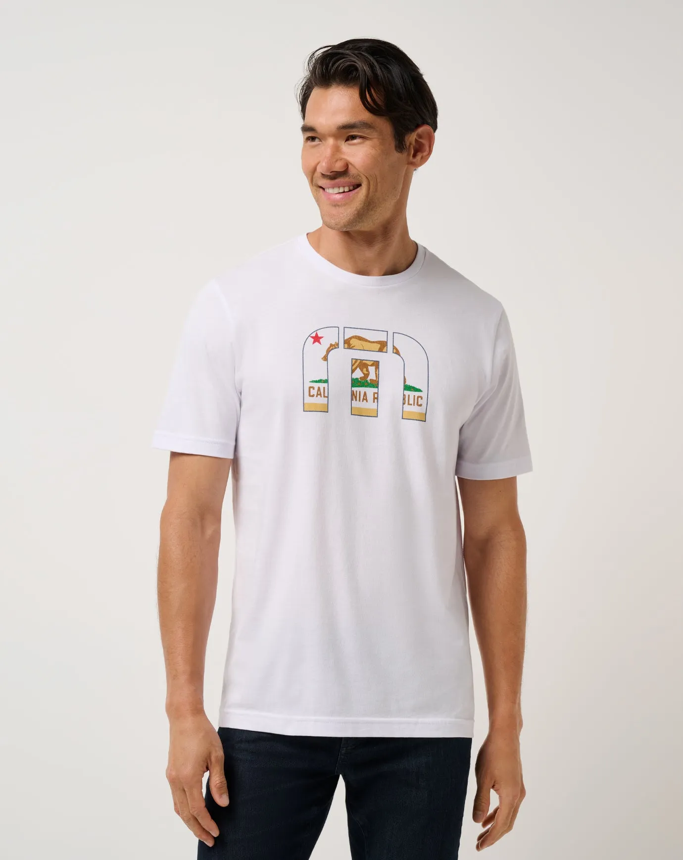 Tropical Tailgate Tee Curved Hem SustainableManufacturing
