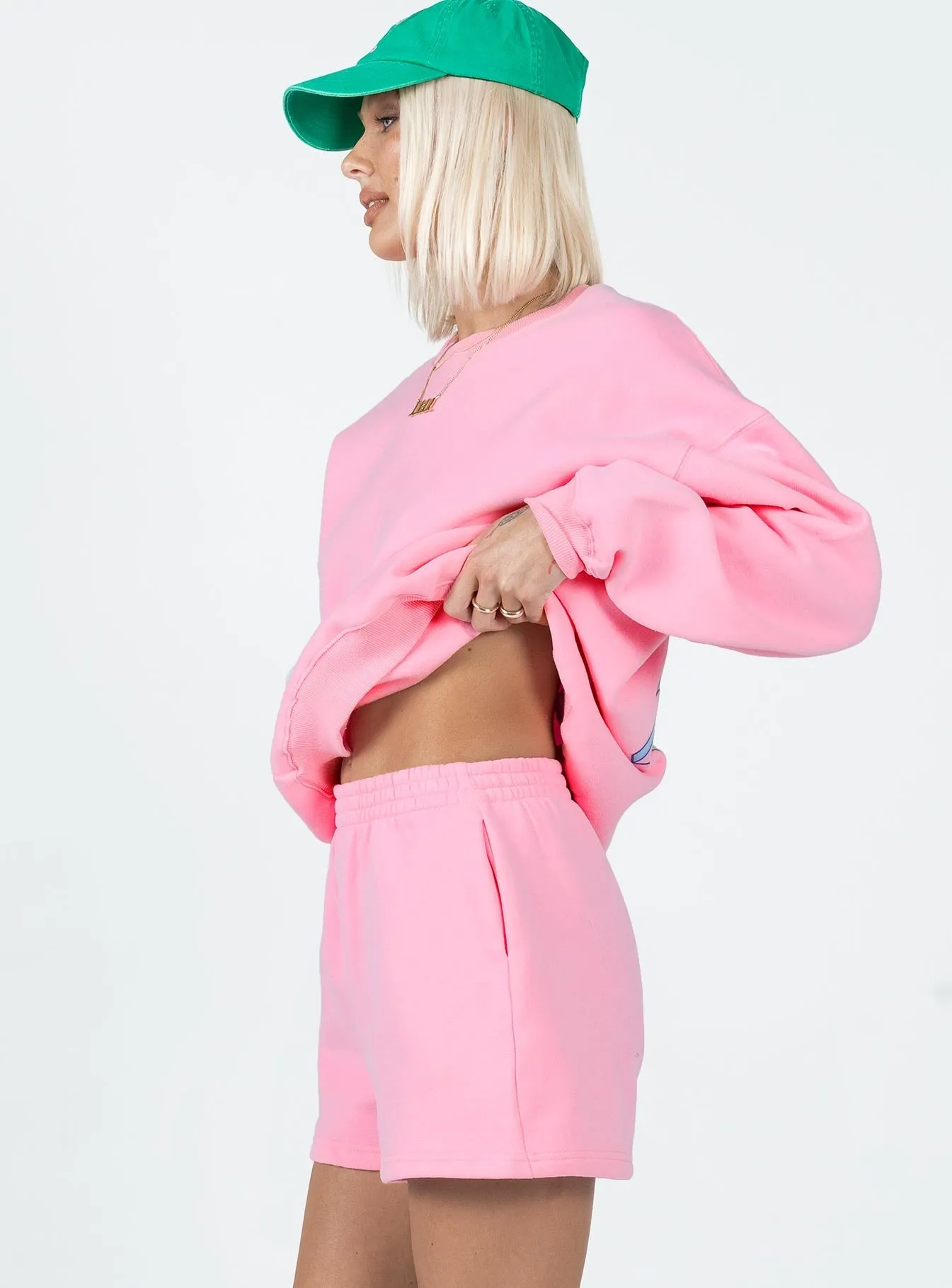 Gloss Fit Barclay Track Shorts Pink