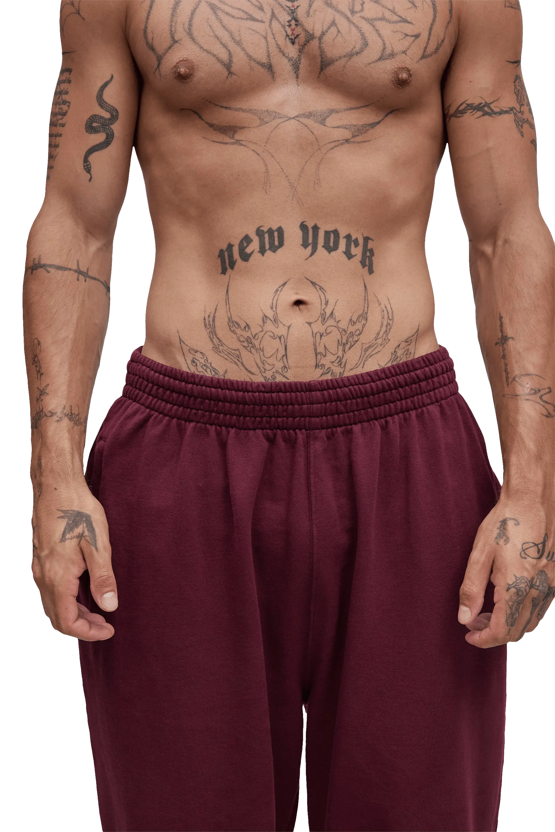 BreathableLining Trendy Style JOGGERS - Burgundy