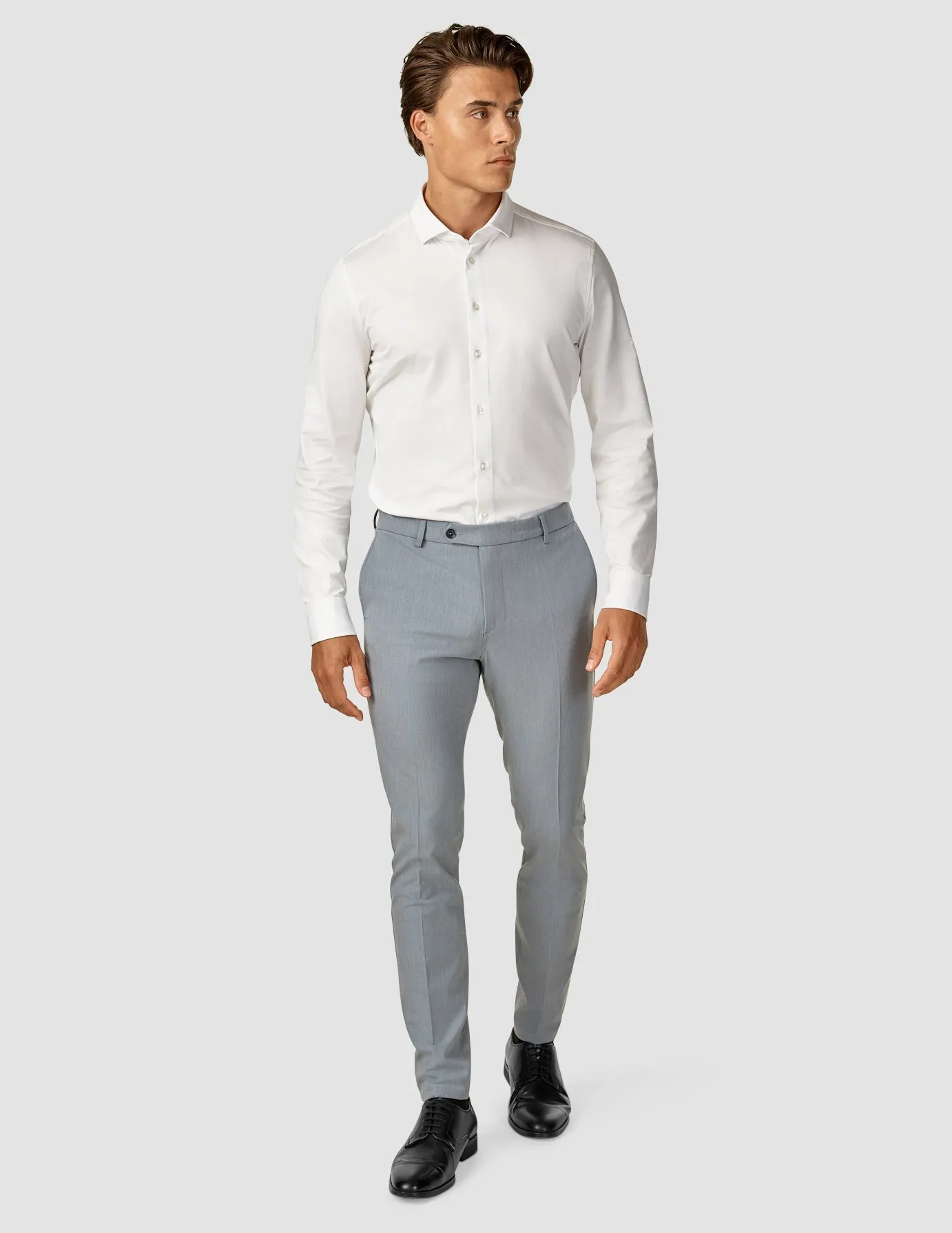 Relaxed Design Essential Suit Pants Slim Light Blue Melange