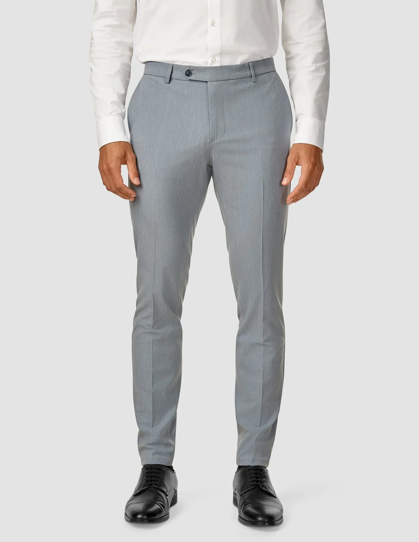 Essential Suit Pants Slim Light Blue Melange Slim Silhouette Anti Friction Lining