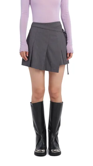 Pleated Wrap Shorts Lightweight Construction MatteFinishTexture