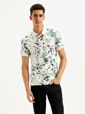 Party Ready AntiPilling Technology Men's Floral Slim Fit Polo T-Shirt