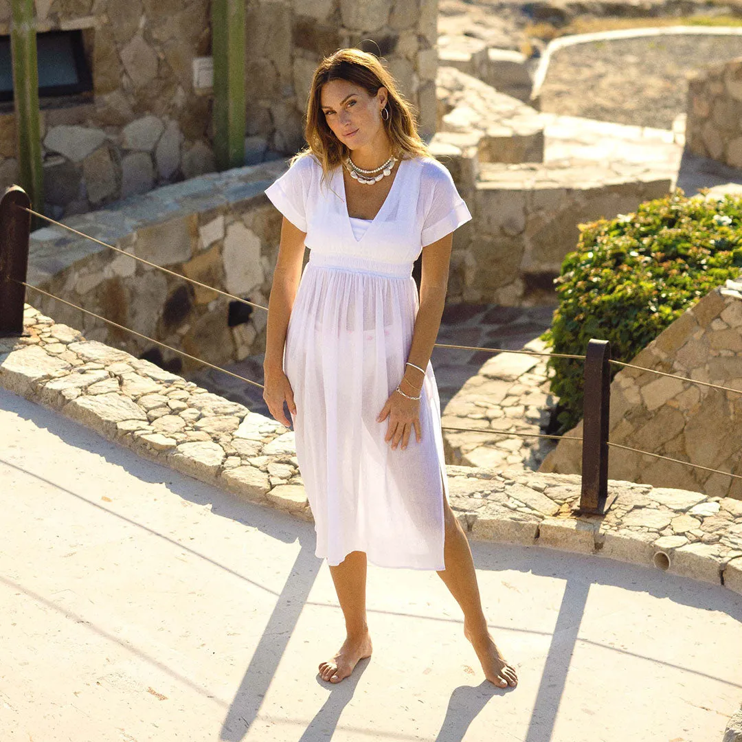 ShapeRetentionCloth Billie Coverup, White Linen