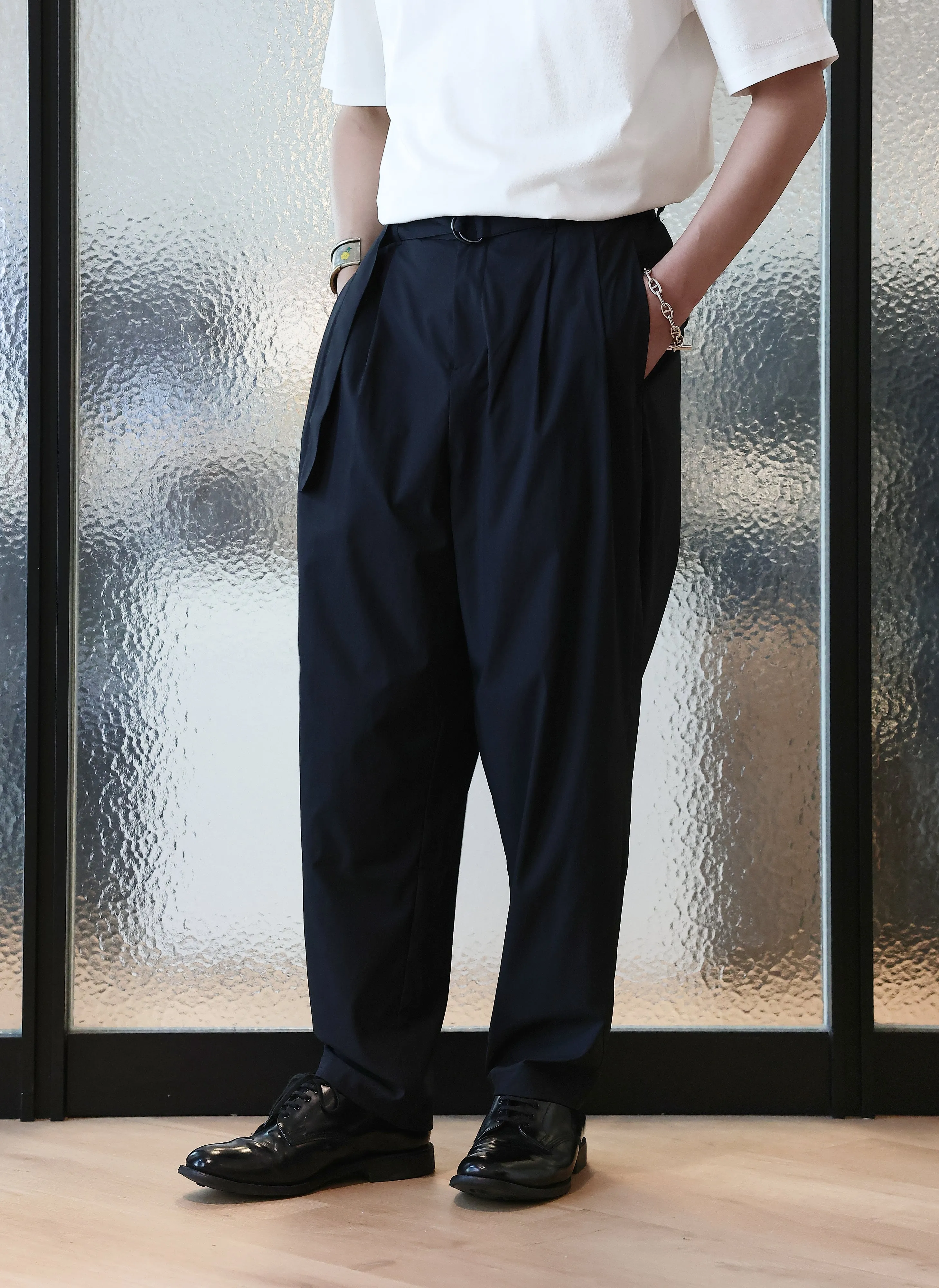 Ripstop Wide Tapered Pants Ventilated Back Panels Denim Cool