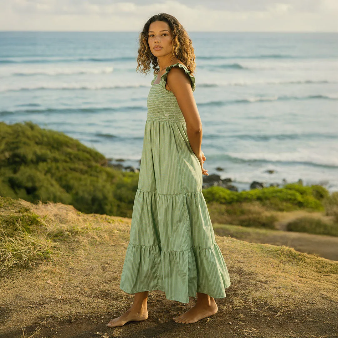Legend Fit HypoallergenicYarn Verse Dress, Green and White Stripe