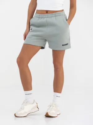 Soft Stretch Cloud Print Jogger Shorts - Mineral Blue
