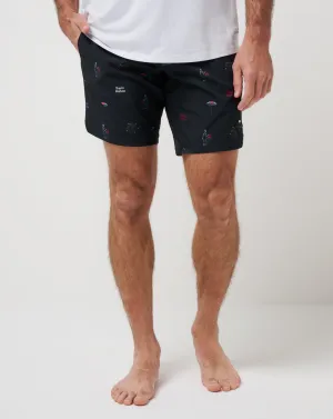 Warm Days Easy Care Fabric Red White And Booyah Boardshort