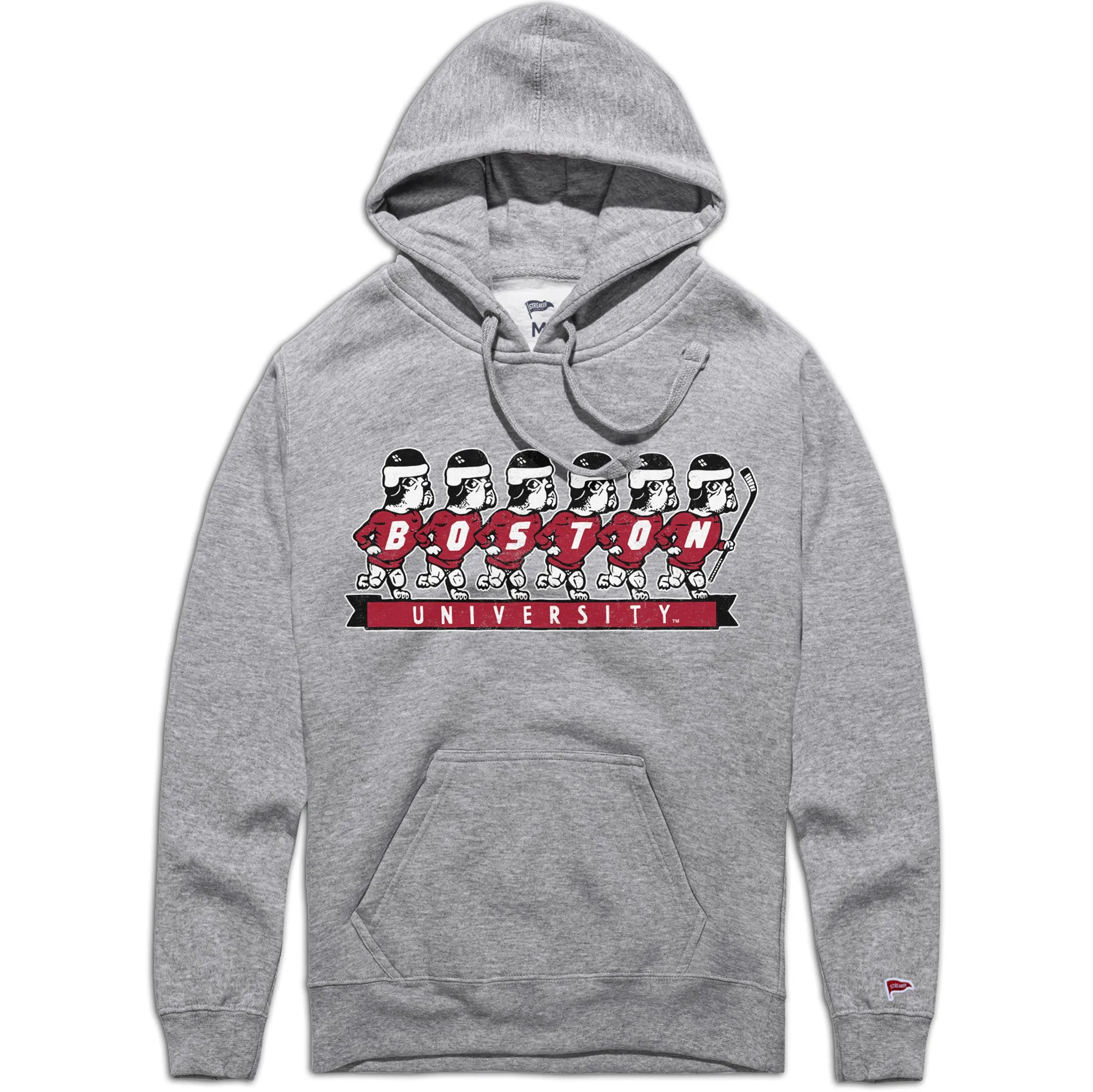 Mode Feel Athletic Fit Boston University Vintage Hockey Lineup Hoodie
